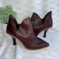 Free People Shoes | Free People Shiloh Leather Burgundy Heeled Ankle Bootie | Color: Brown/Red | Size: 36eu