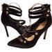 Jessica Simpson Shoes | Jessica Simpson Pomen Black Velvet Strappy Heels Size 8 | Color: Black | Size: 8