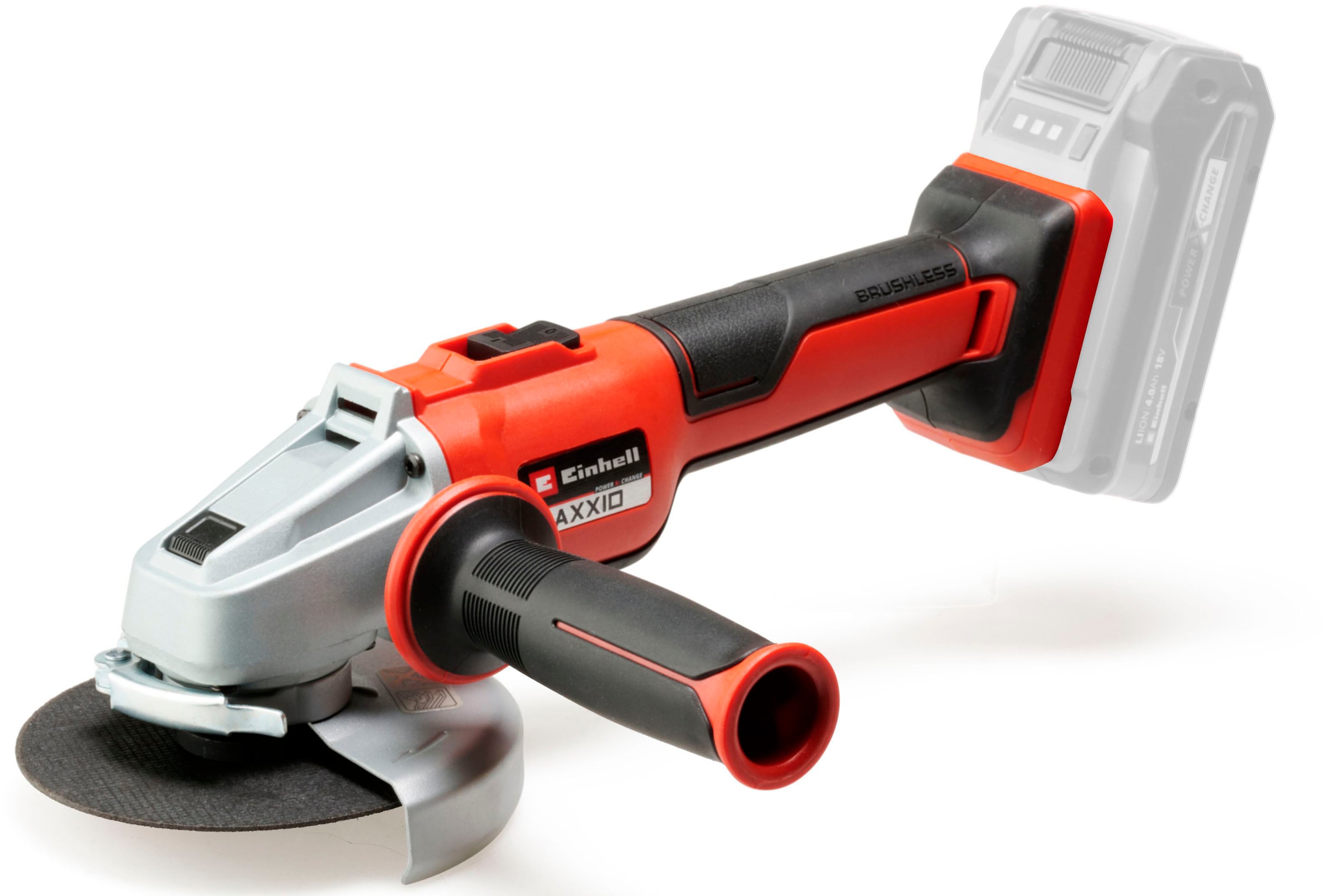 Akku-Winkelschleifer EINHELL "AXXIO 18/125", rot (rot, schwarz), B:14cm H:10,5cm L:30,5cm, Schleifmaschinen, ohne Akku und Ladegerät Image