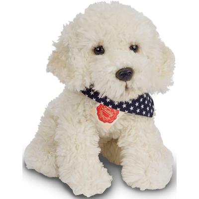 Kuscheltier TEDDY HERMANN "Labradoodle sitzend, 30 cm" Plüschfiguren weiß (weiß/blau) Kinder zum Teil aus recyceltem Material