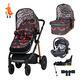Cosatto 3 in 1 Travel System, Wow 2 - Birth to 25kg, Compact Fold, Inc Carrycot, iSize Car Seat & Base, Adapters & Raincover (Charcoal Mister Fox)