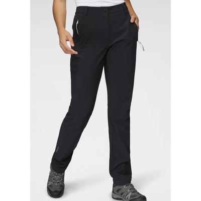 Outdoorhose ICEPEAK "ARGONIA", Damen, Gr. 48, N-Gr, schwarz, Softshell, Obermaterial: 94% Polyester, 6% Elasthan. Innenseite: 100% Polyester, sportlich, gerade knöchellang, Hosen, mit Reißverschlusstaschen Image