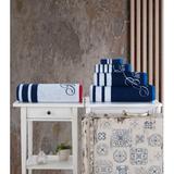 Brooks Brothers Nautical Blanket Stripe 2 Pcs Bath Towels Turkish Cotton in Gray/Blue | 28 W in | Wayfair nautwht2b