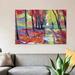 East Urban Home 'Autumn Road' Print on Canvas Canvas, Cotton in Green/Red/Yellow | 18 H x 26 W x 1.5 D in | Wayfair