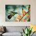 East Urban Home Green Violet-Ear Hummingbird Feeding by Michael & Patricia Fogden - Wrapped Canvas Graphic Art Print Canvas, in Blue/Green | Wayfair