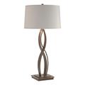 Hubbardton Forge Almost Infinity Table Lamp Metal/Fabric in White/Brown | 31 H x 15 W x 15 D in | Wayfair 272687-1009