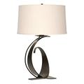 Hubbardton Forge Fullered Intersections 29" Table Lamp Fabric in White/Brown | 29 H x 17 W x 17 D in | Wayfair 272678-1210