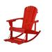 Longshore Tides Artiana Solid Wood Rocking Adirondack Chair w/ Table Wood in Red/Green/Brown | 27.75 H x 35 W x 35.5 D in | Wayfair