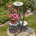 Rosalind Wheeler Analycia Mosaic Plant Stand w/ Hand Painted Sunflowers Metal | 26.18 H x 15.35 W x 8.86 D in | Wayfair