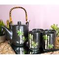 Bay Isle Home™ Poisson Porcelain Tea Set for 4 People Porcelain China/Ceramic in Black | 4.5 H x 6 W x 4.25 D in | Wayfair