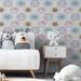 Zoomie Kids Corazzini Cats Bubbles 8.5' L X 24" W Smooth Peel & Stick Wallpaper Roll Vinyl, Latex in Gray | 24 W in | Wayfair