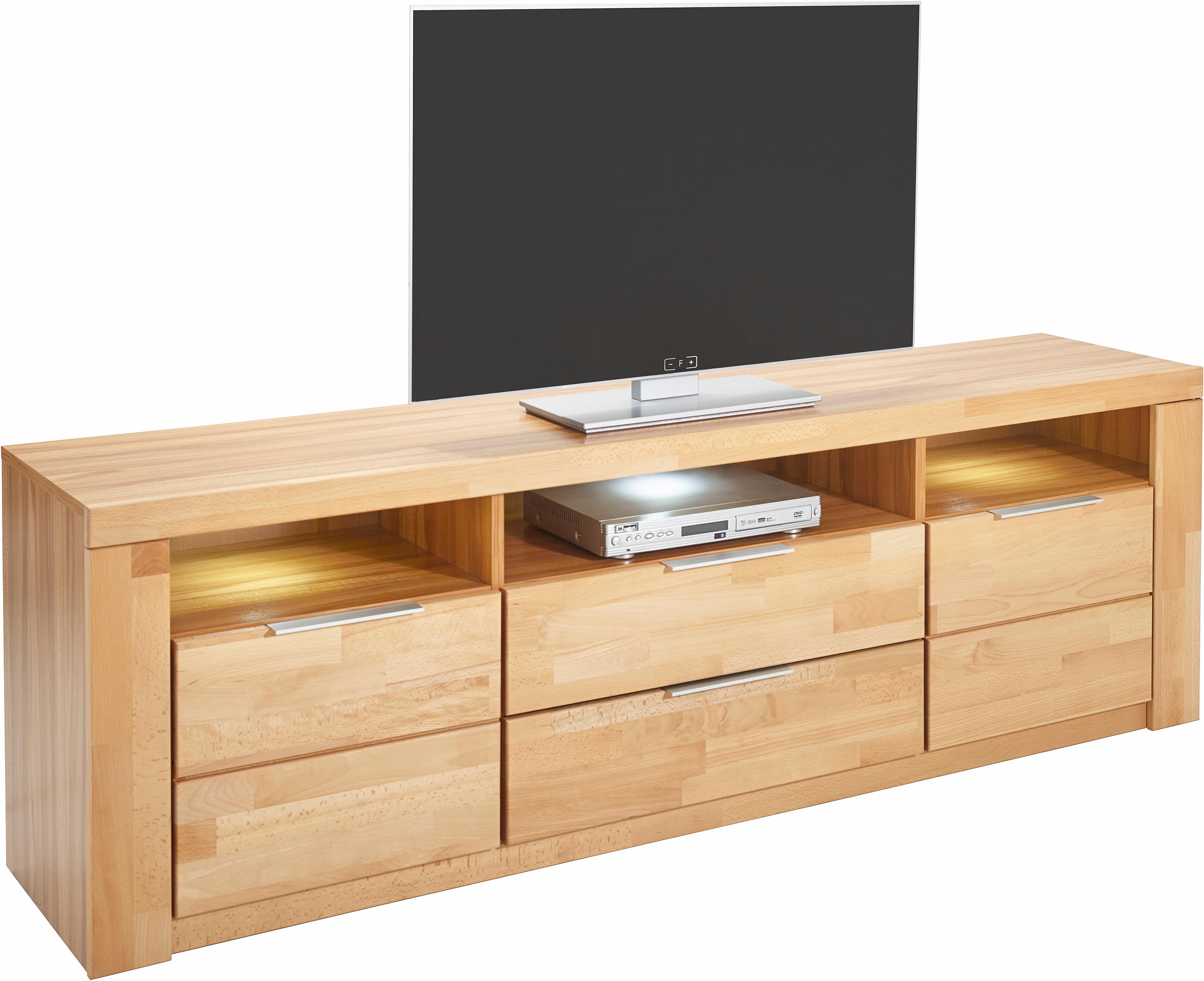 Lowboard HOME AFFAIRE "Zara", beige (kernbuche teilmassiv), B:180cm H:57,5cm T:40cm, Holz teilmassiv, Sideboards, Lowboard, Breite 180 cm
