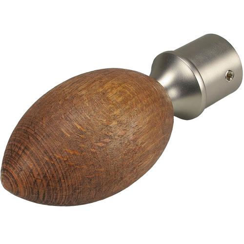 „Gardinenstangen-Endstück LIEDECO „“Egg““ Gardinenstangenendstücke Gr. 1 St., braun (nussbaum) Gardinenstangen-Endstücke für Gardinenstangen Ø 16 mm“