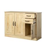 Wood Buffet Sideboard with 2 Doors &1 Storage and 2 Drawers