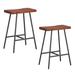 Gymax Saddle-Seat Bar Stool 2 Set Counter Height Bar Stools w/ Curved