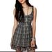 Free People Dresses | Free People New Romantics Dress 10 Gray Aztec Tunic Boho Zip Back Cotton | Color: Gray | Size: 10