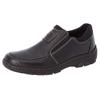 Slipper RIEKER, Herren, Gr. 46, schwarz, Lederimitat, unifarben, klassisch, Schuhe, mit weichem Schaftabschluss
