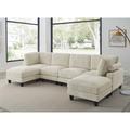 Brown Sectional - Wade Logan® Ashraff 126" Wide Cotton Modular Corner Sectional w/ Ottoman Corduroy | 33 H x 126 W x 63 D in | Wayfair