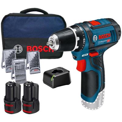 Akku-Bohrschrauber gsr 12V-15 / 2x 2,0 Ah Akku + Ladegerät inkl. Bit und Bohrer-Set im Softbag Image