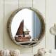 24cm Nautical Wooden Porthole Mirror W/ Sailboat