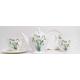 Snow Drop Flowers Tea Set for Two Fine Bone China Floral Teapot & 2 Cups and Saucers