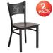 2 Pack Coffee Back Metal Restaurant Chair - 17.25"W x 20"D x 33.25"H