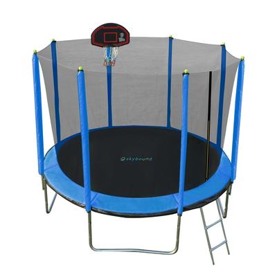 SkyBound 10ft Trampoline with Enclosure Net, Outdoor Trampoline for Kids and Adults (Blue)