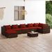 vidaXL Patio Lounge Set Outdoor Sectional Sofa Set Table Garden Poly Rattan - 27.6" x 27.6" x 23.8"