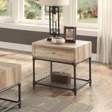 End Table In Oak & Sandy Black Finish Kd Structure 1 Drawer & 1 Tier Shelf Included Top Thickness: 15Mm,End Table