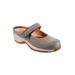 Extra Wide Width Women's Arcadia Adjustable Clog by SoftWalk in Cement (Size 8 1/2 WW)