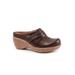 Extra Wide Width Women's Mackay Clog by SoftWalk in Dark Brown (Size 8 WW)