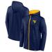 Men's Fanatics Branded Navy West Virginia Mountaineers Ball Carrier Full-Zip Hoodie