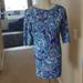 Lilly Pulitzer Dresses | Bnwot Girls Lilly Pulitzer Blue & Lavendar Patterned Dress Size 12/14 | Color: Blue/Green | Size: 12/14 Xl Girls