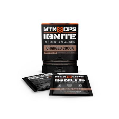 MTN OPS Hot Ignite Supercharged Energy Drink 20 Trail Packs Charged Cocoa 1104880320