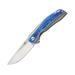 Kansept Knives Mini Accipiter Framelock Folding Knife 2.75" satin finish S35VN stainless blade Gray titanium handle with blue timascus inlay K2007A4