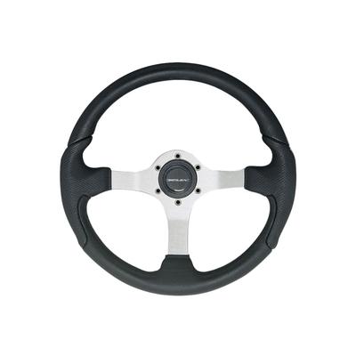 Uflex USA 61813P Steering Wheel Grip With Silver Spokes Black NISIDA-B/S