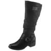 Winterstiefel RIEKER, Damen, Gr. 39 (5,5/6), Normalschaft, schwarz, Nubuklederimitat, unifarben, klassisch, Schuhe, Boots, Warmfutter, Blockabsatz, mit auffälliger Schnalle