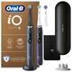 Oral-B iO Series 8 Plus Edition Elektrische Zahnbürste/Electric Toothbrush, Doppelpack PLUS 3 Aufsteckbürsten inkl. Whitening + Magnet-Etui, 6 Putzmodi, black/violet