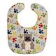 Caroline's Treasures Pawprints Baby Bib, English Bulldog Grey Brindle, Large