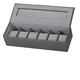 Mele and Co Men's Sam Mid Grey Six Watch Box with Glass Lid - Boxed, White,grey