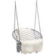 CASART Swing Chair, Cotton Rope Macrame Hammock Chair with Fringes, Indoor Outdoor Bohemian Hanging Chair Seat for Living Room, Bedroom, Garden, Balcony (Grey)