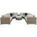 Signature Design by Ashley Calworth 9-Piece Outdoor Sectional Plastic in Brown/Gray | 33.5 H x 181.88 W x 124.13 D in | Wayfair P458P4