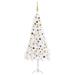 The Holiday Aisle® Artificial Half Pre-lit Christmas Tree w/ Ball Set Party Decoration, Steel in Green | 6.9 D in | Wayfair