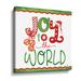The Holiday Aisle® Joy to the World - Graphic Art on Canvas in Green/Red/Yellow | 24 H x 24 W x 2 D in | Wayfair 784ECE91048F4053A77BC5200987A52F