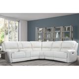 Multi Color Reclining Sectional - Wade Logan® Bayan 126" Wide Symmetrical Reclining Corner Sectional Leather Match/Genuine Leather | Wayfair