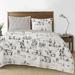 Paseo Road Ranch Life 3 Piece White/Black 100% Cotton Rustic Toile Western Bedding Reversible Quilt Set