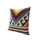 24 x 24 Square Cotton Accent Throw Pillows, Geometric Aztec Pattern, Set of 2, Multicolor