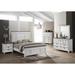 Roundhill Furniture Clelane Wood Bedroom Set with Bed, Dresser, Mirror, Nightstand, and Chest in Weathered White and Grey