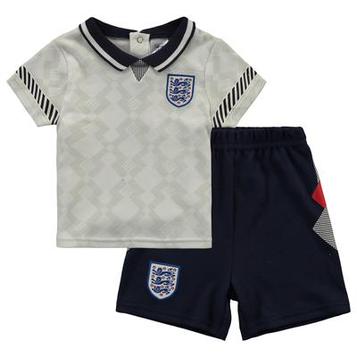 England 1990 Heimtrikot-T-Shirt und -Shorts-Set – Baby Image