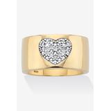 Women's Yellow Gold Plated Genuine Diamond Ring (1/10 Cttw) (Hi Color, I3-I4 Clarity) by PalmBeach Jewelry in Diamond (Size 10)